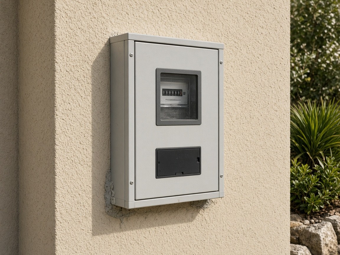 Supply meter area photographed only as part of an electrical job file